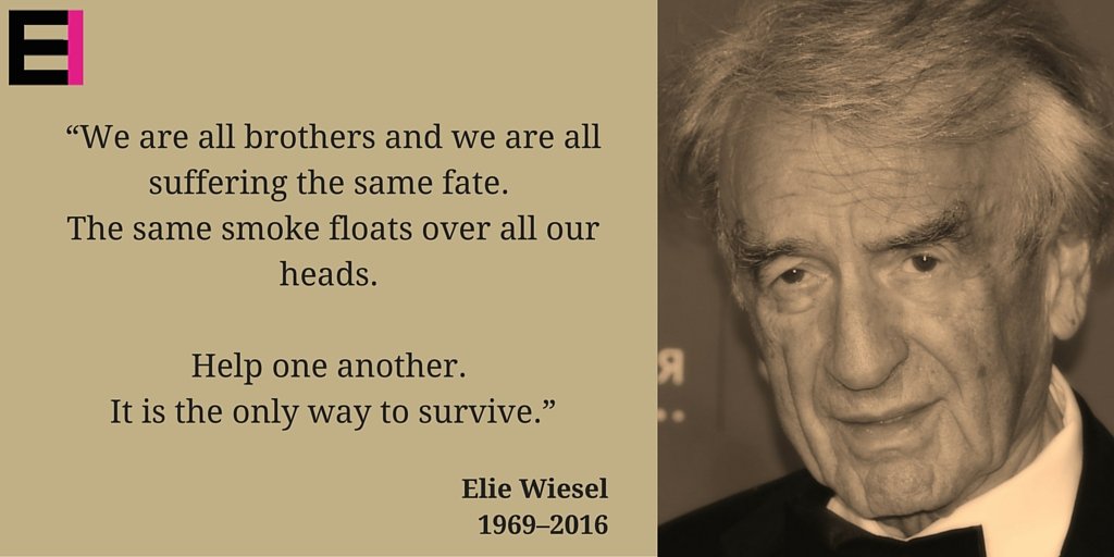 “We are all brothers and we are all suffering the same fate. The same smoke floats over all our heads. Help one another. It is the only way to survive.- (2)